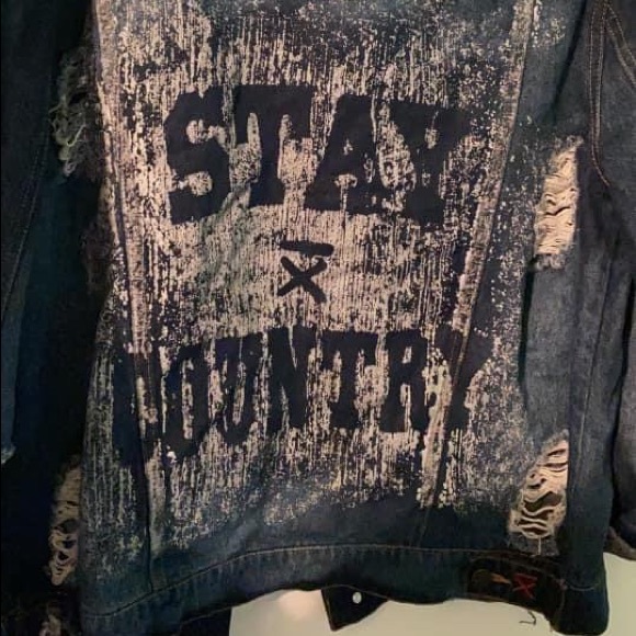 stay country Dustin Lynch signed denim jacket - Picture 2 of 2